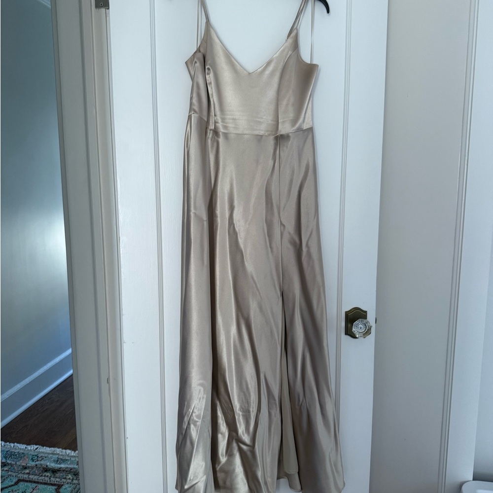 Birdy Grey Satin Maxi Dress in Cream